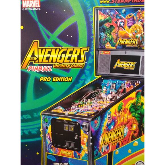 Avengers Infinity Quest Pinball Flyer Marvel Comic Incredible Hulk Art Print Pro - Picture 9 of 10
